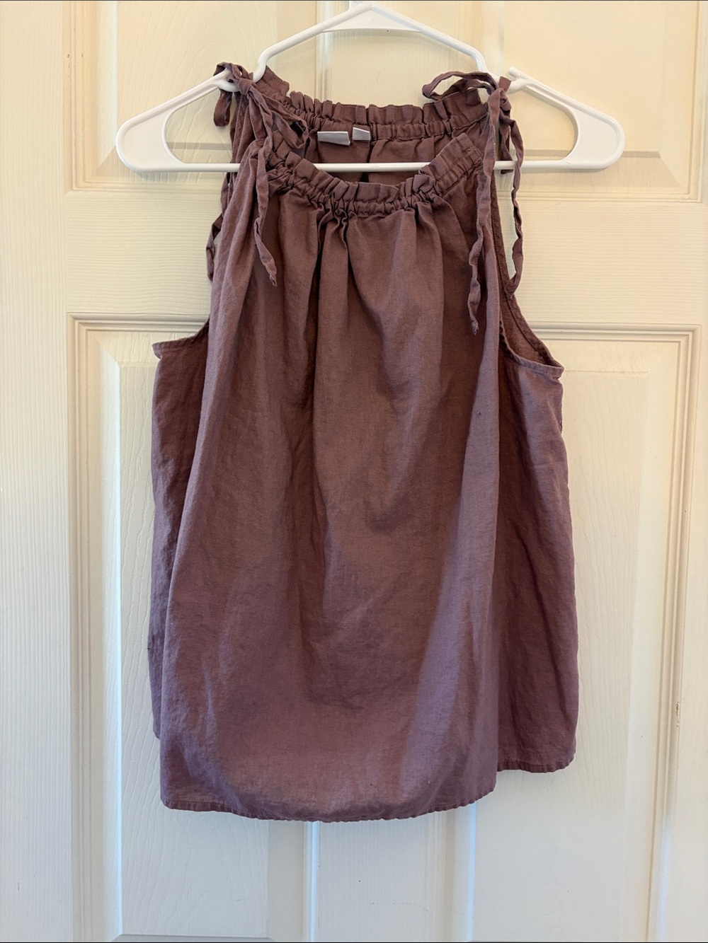 Gap Linen Blend Women’s Mauve Tie-Shoulder Sleeveless Top - L